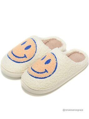Retro Fuzzy Face Slippers Soft Fluffy Memory Foam Non-Slip Indoor Outdoor